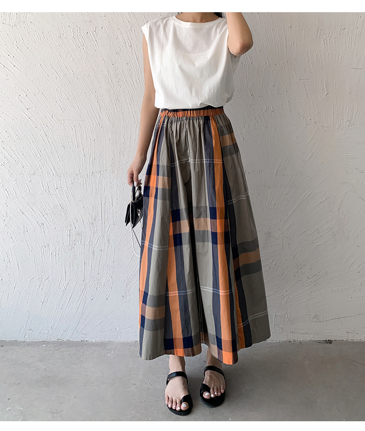 Summer Retro Classic Style Color Block Polyester Midi Dress Skirts display picture 23