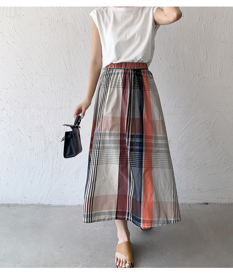 Summer Retro Classic Style Color Block Polyester Midi Dress Skirts display picture 44