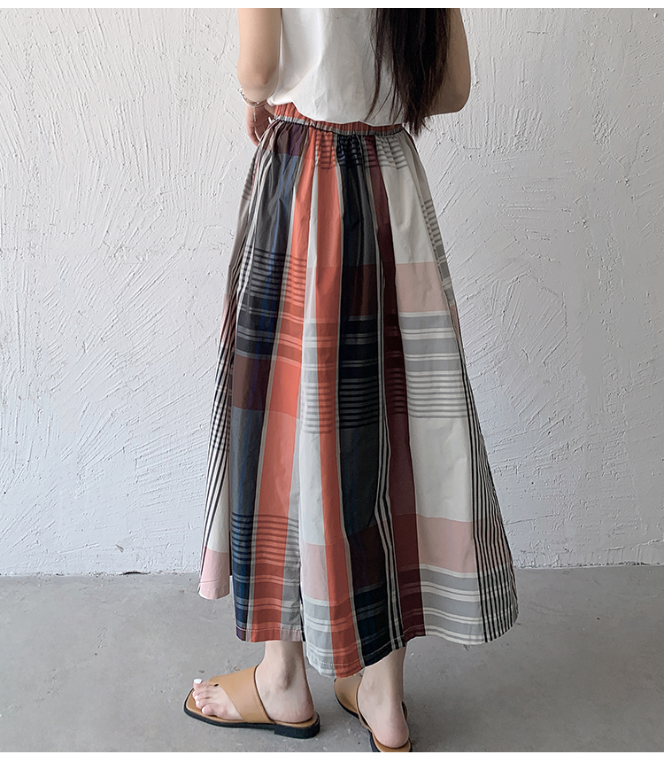 Summer Retro Classic Style Color Block Polyester Midi Dress Skirts display picture 62