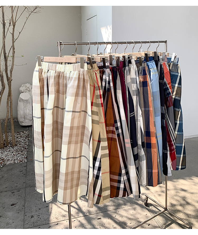 L'Été Rétro Style Classique Bloc De Couleur Polyester Robe Mi-Longue Jupes display picture 71