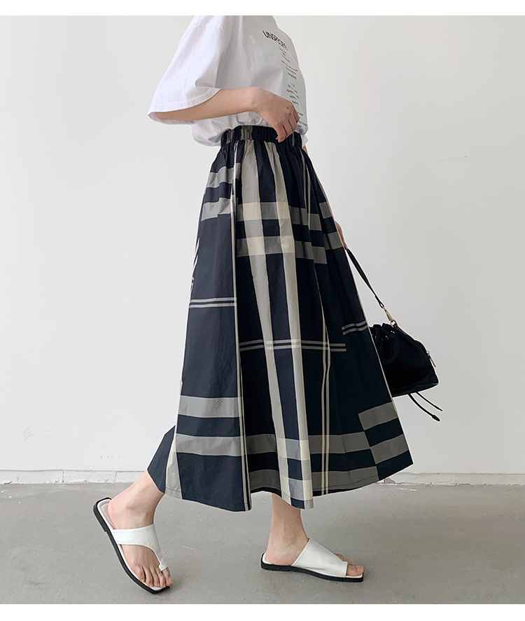 L'Été Rétro Style Classique Bloc De Couleur Polyester Robe Mi-Longue Jupes display picture 10