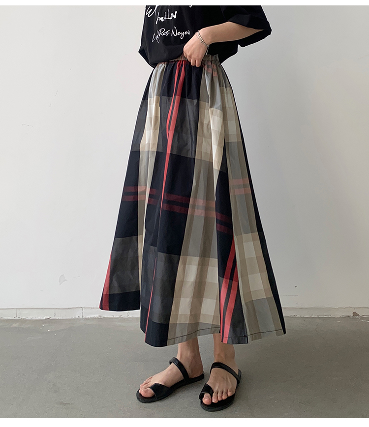 L'Été Rétro Style Classique Bloc De Couleur Polyester Robe Mi-Longue Jupes display picture 14