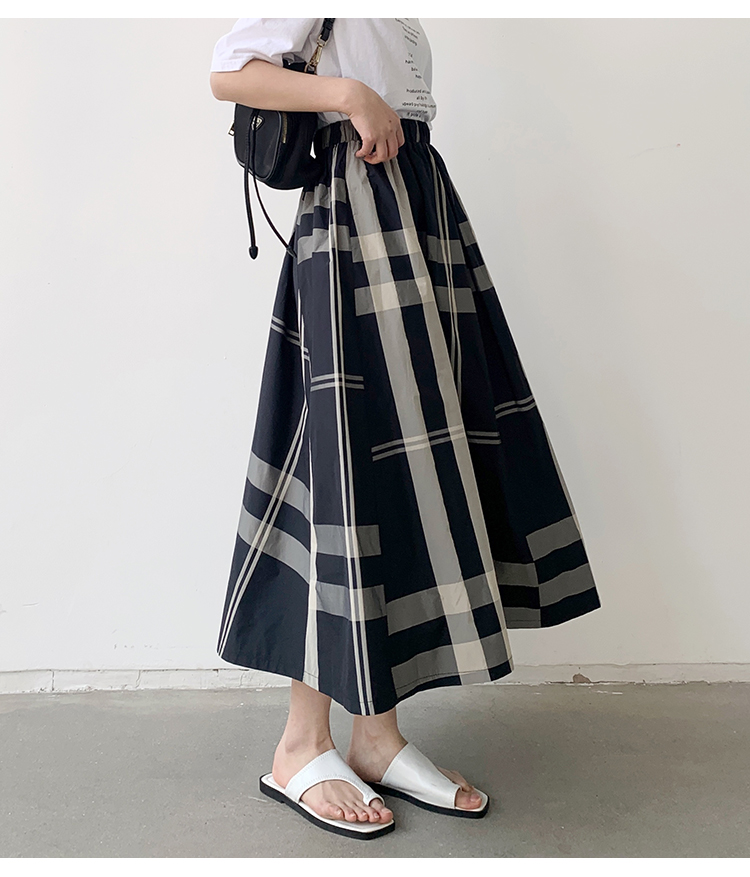 L'Été Rétro Style Classique Bloc De Couleur Polyester Robe Mi-Longue Jupes display picture 35
