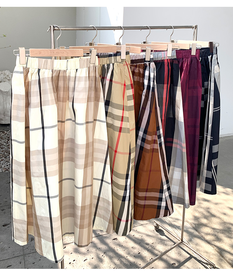 L'Été Rétro Style Classique Bloc De Couleur Polyester Robe Mi-Longue Jupes display picture 40