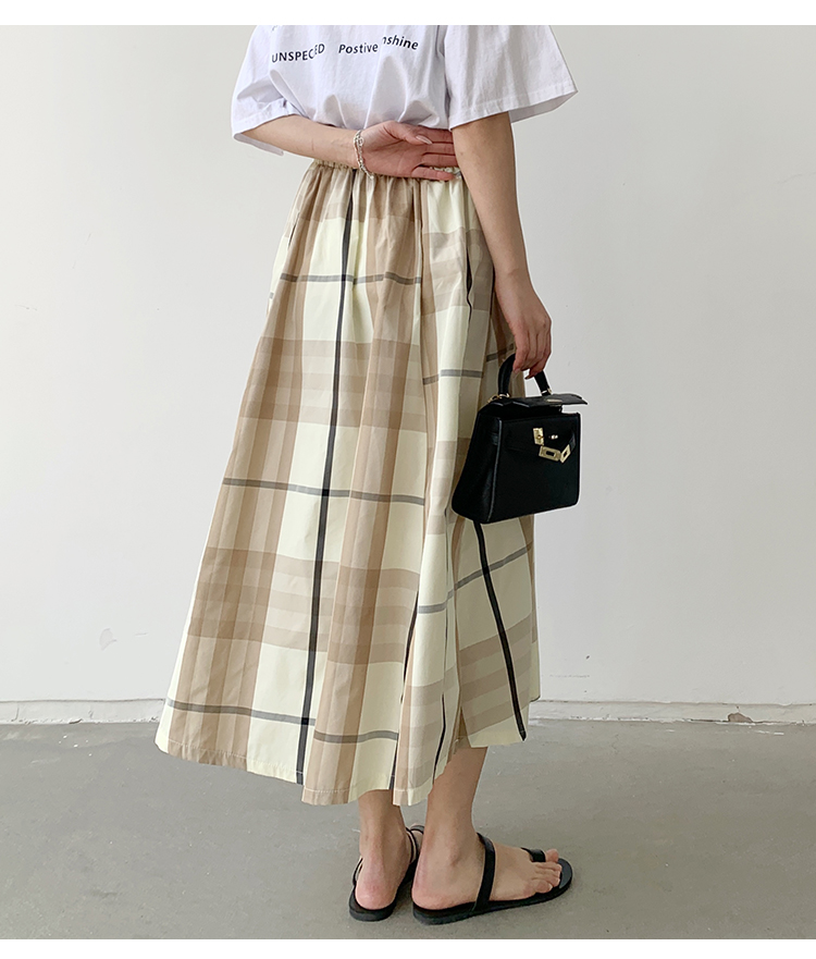 L'Été Rétro Style Classique Bloc De Couleur Polyester Robe Mi-Longue Jupes display picture 48