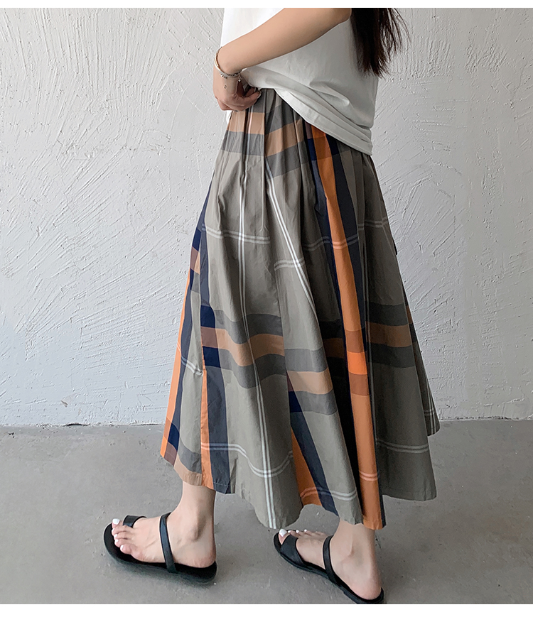L'Été Rétro Style Classique Bloc De Couleur Polyester Robe Mi-Longue Jupes display picture 66