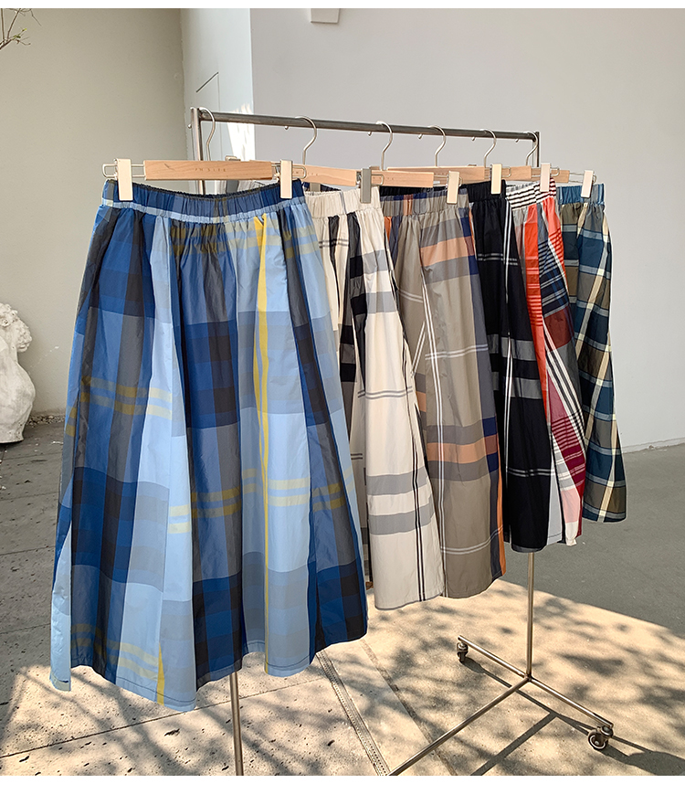 L'Été Rétro Style Classique Bloc De Couleur Polyester Robe Mi-Longue Jupes display picture 67