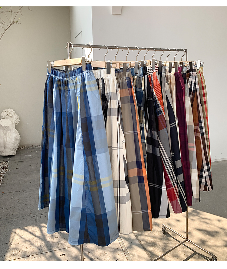 L'Été Rétro Style Classique Bloc De Couleur Polyester Robe Mi-Longue Jupes display picture 68