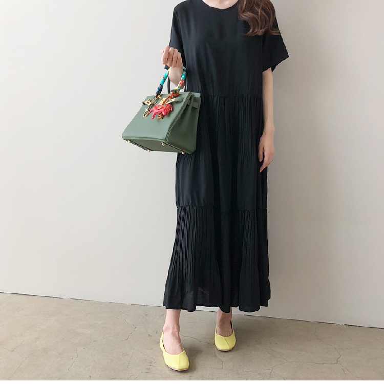 Women's Regular Dress Simple Style Round Neck Short Sleeve Solid Color Maxi Long Dress Holiday Daily display picture 2