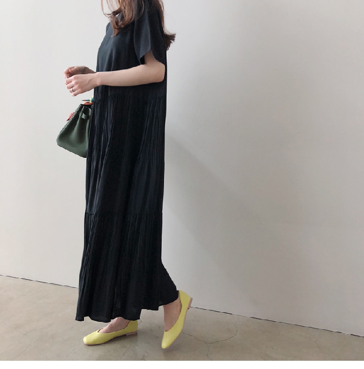 Women's Regular Dress Simple Style Round Neck Short Sleeve Solid Color Maxi Long Dress Holiday Daily display picture 4
