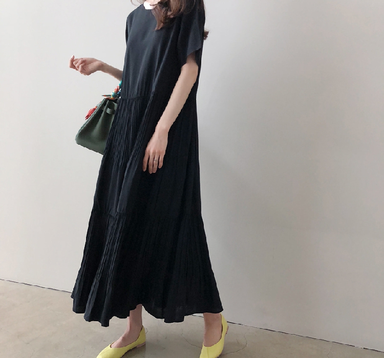 Women's Regular Dress Simple Style Round Neck Short Sleeve Solid Color Maxi Long Dress Holiday Daily display picture 7