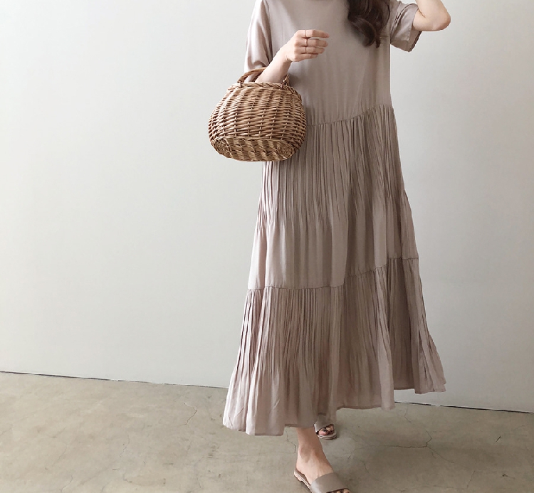 Women's Regular Dress Simple Style Round Neck Short Sleeve Solid Color Maxi Long Dress Holiday Daily display picture 10