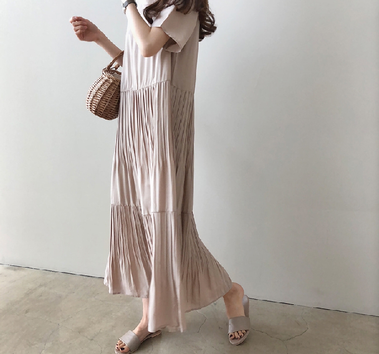 Women's Regular Dress Simple Style Round Neck Short Sleeve Solid Color Maxi Long Dress Holiday Daily display picture 11