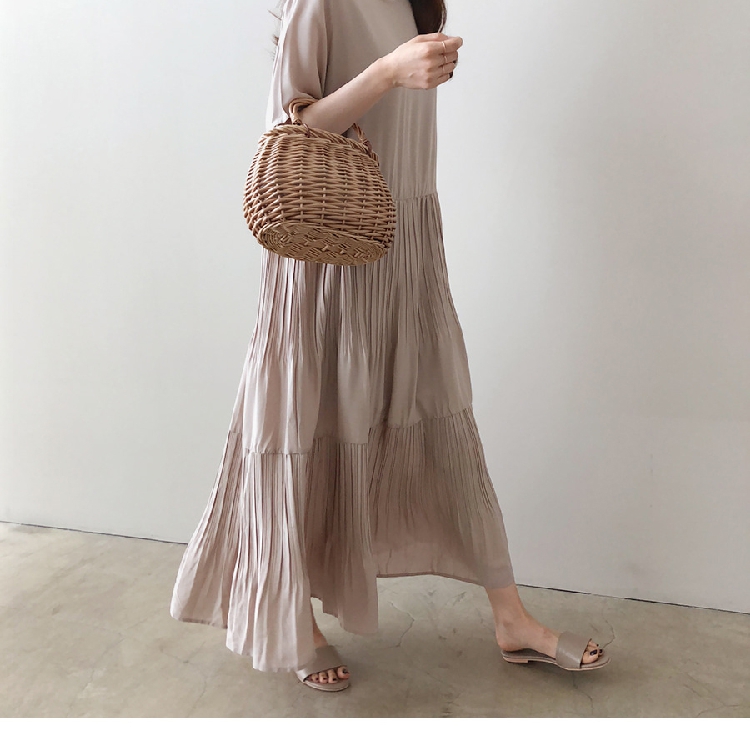 Women's Regular Dress Simple Style Round Neck Short Sleeve Solid Color Maxi Long Dress Holiday Daily display picture 9