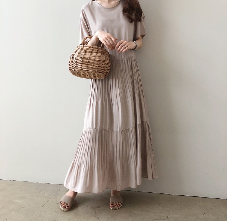 Women's Regular Dress Simple Style Round Neck Short Sleeve Solid Color Maxi Long Dress Holiday Daily display picture 6