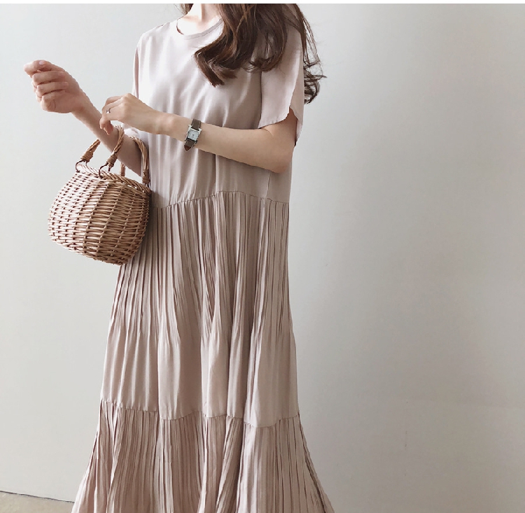 Women's Regular Dress Simple Style Round Neck Short Sleeve Solid Color Maxi Long Dress Holiday Daily display picture 5