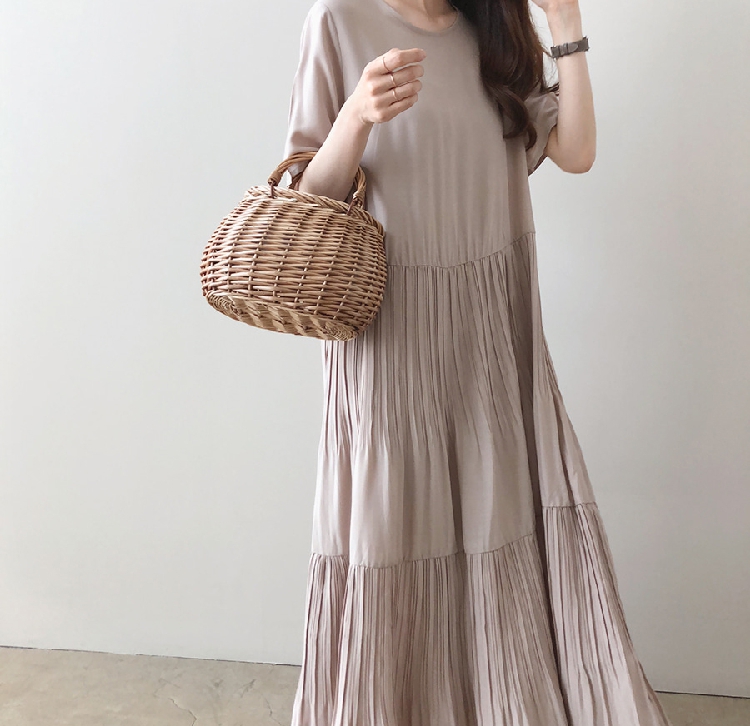 Women's Regular Dress Simple Style Round Neck Short Sleeve Solid Color Maxi Long Dress Holiday Daily display picture 12