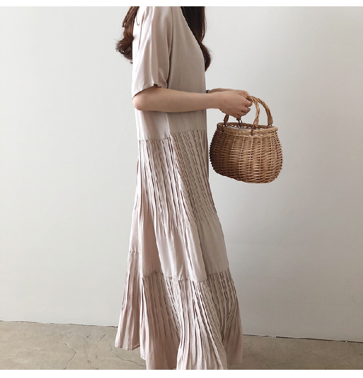 Women's Regular Dress Simple Style Round Neck Short Sleeve Solid Color Maxi Long Dress Holiday Daily display picture 15