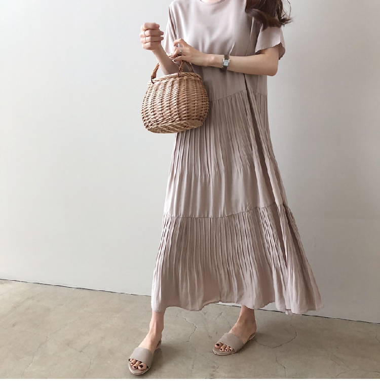 Women's Regular Dress Simple Style Round Neck Short Sleeve Solid Color Maxi Long Dress Holiday Daily display picture 16