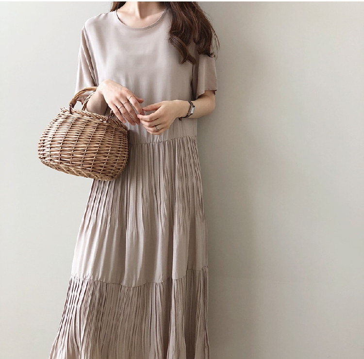 Women's Regular Dress Simple Style Round Neck Short Sleeve Solid Color Maxi Long Dress Holiday Daily display picture 17