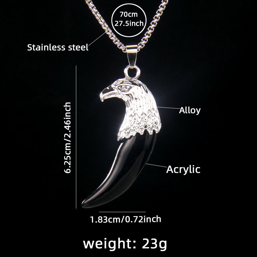 Retro Commute Acrylic Wolf Tooth 201 Stainless Steel Arylic Zinc Alloy Inlay Acrylic Men's Sweater Chain display picture 5