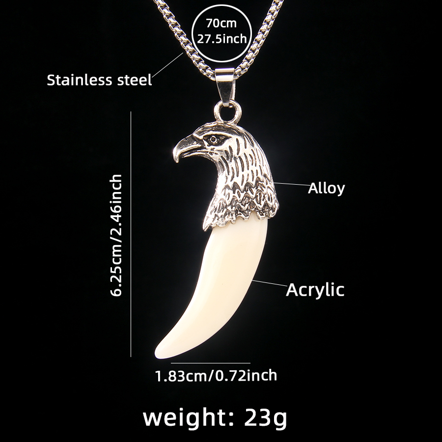 Retro Commute Acrylic Wolf Tooth 201 Stainless Steel Arylic Zinc Alloy Inlay Acrylic Men's Sweater Chain display picture 9