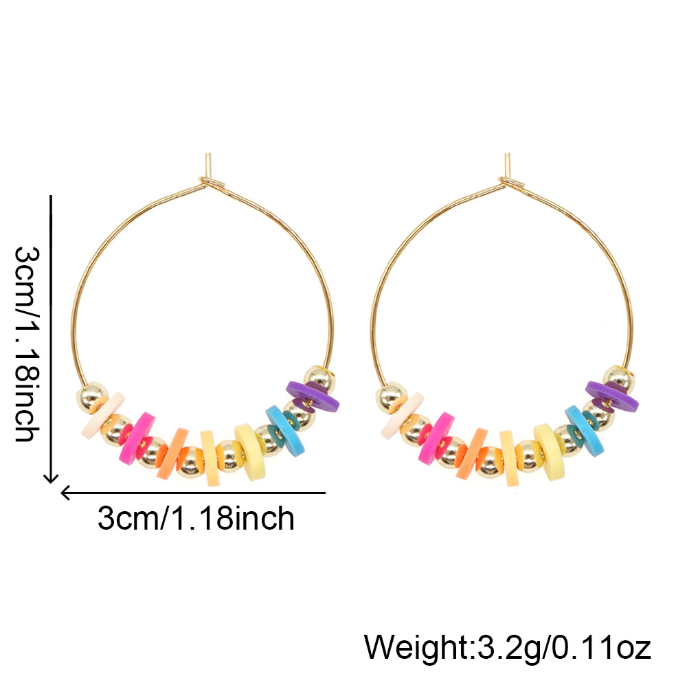 1 Pair Casual Vacation Circle Beaded Soft Clay Earrings display picture 8