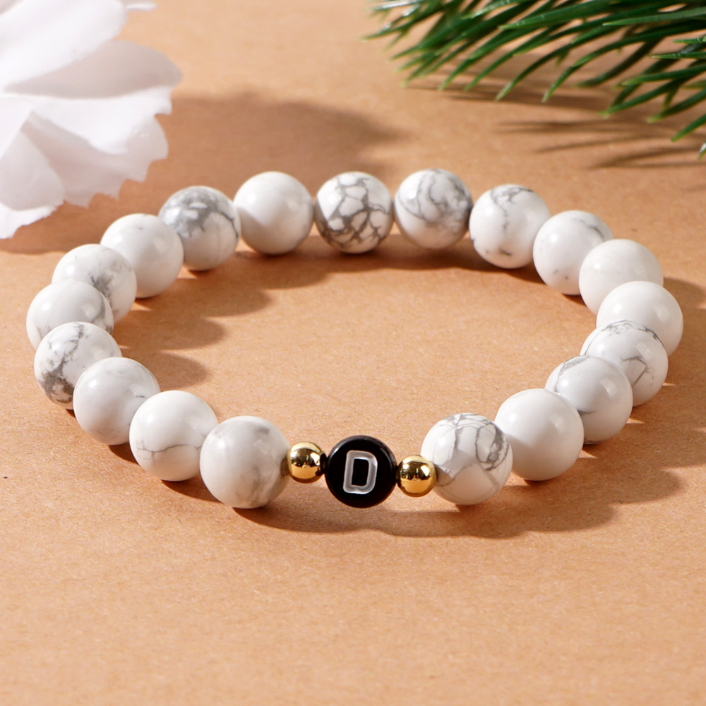 Vacation Letter Semi-precious Stone Beaded Handmade Unisex Bracelets display picture 3