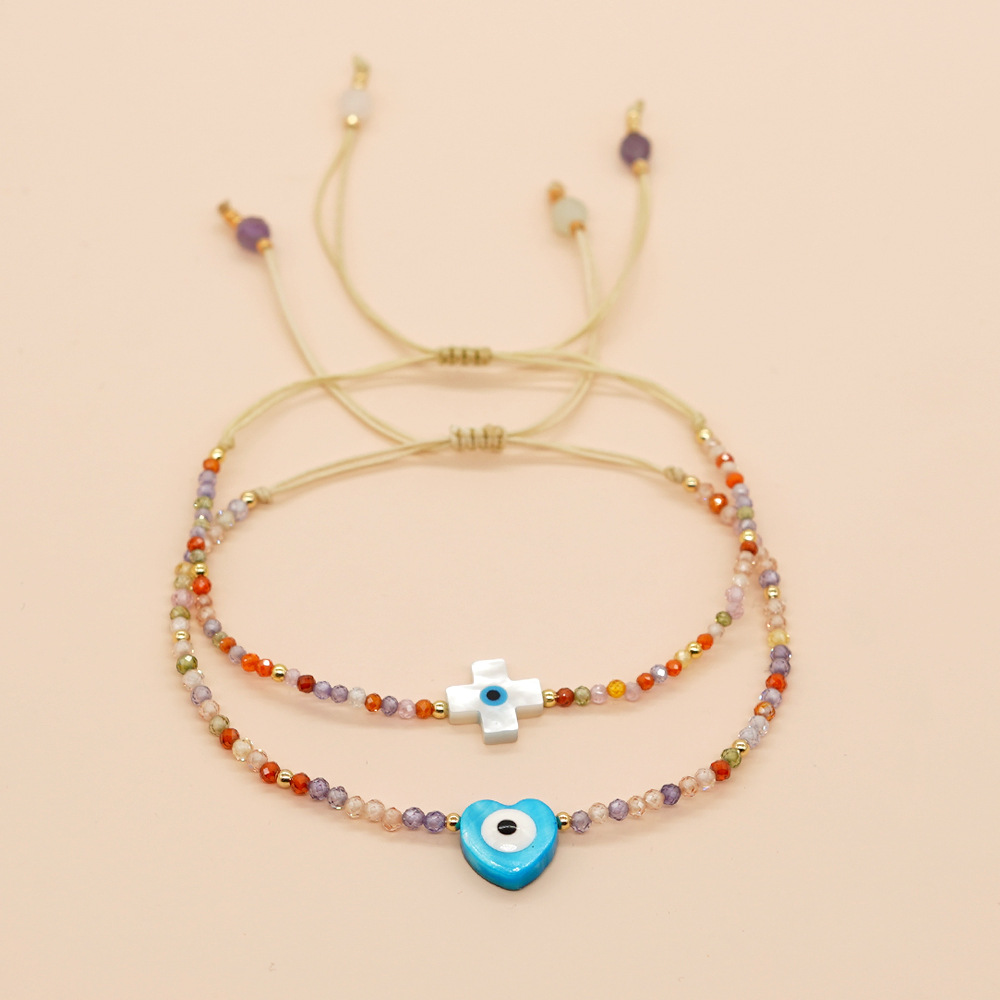Bohemian Modern Style Heart Shape Glass Glass Women's Bracelets display picture 1