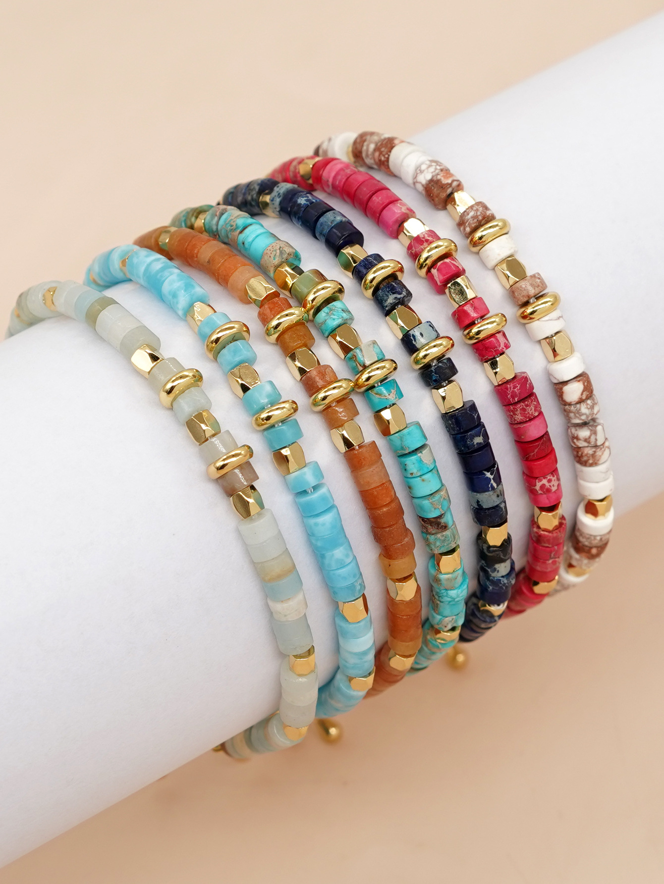 Bohemian Geometric Artificial Crystal Copper Unisex Bracelets display picture 1