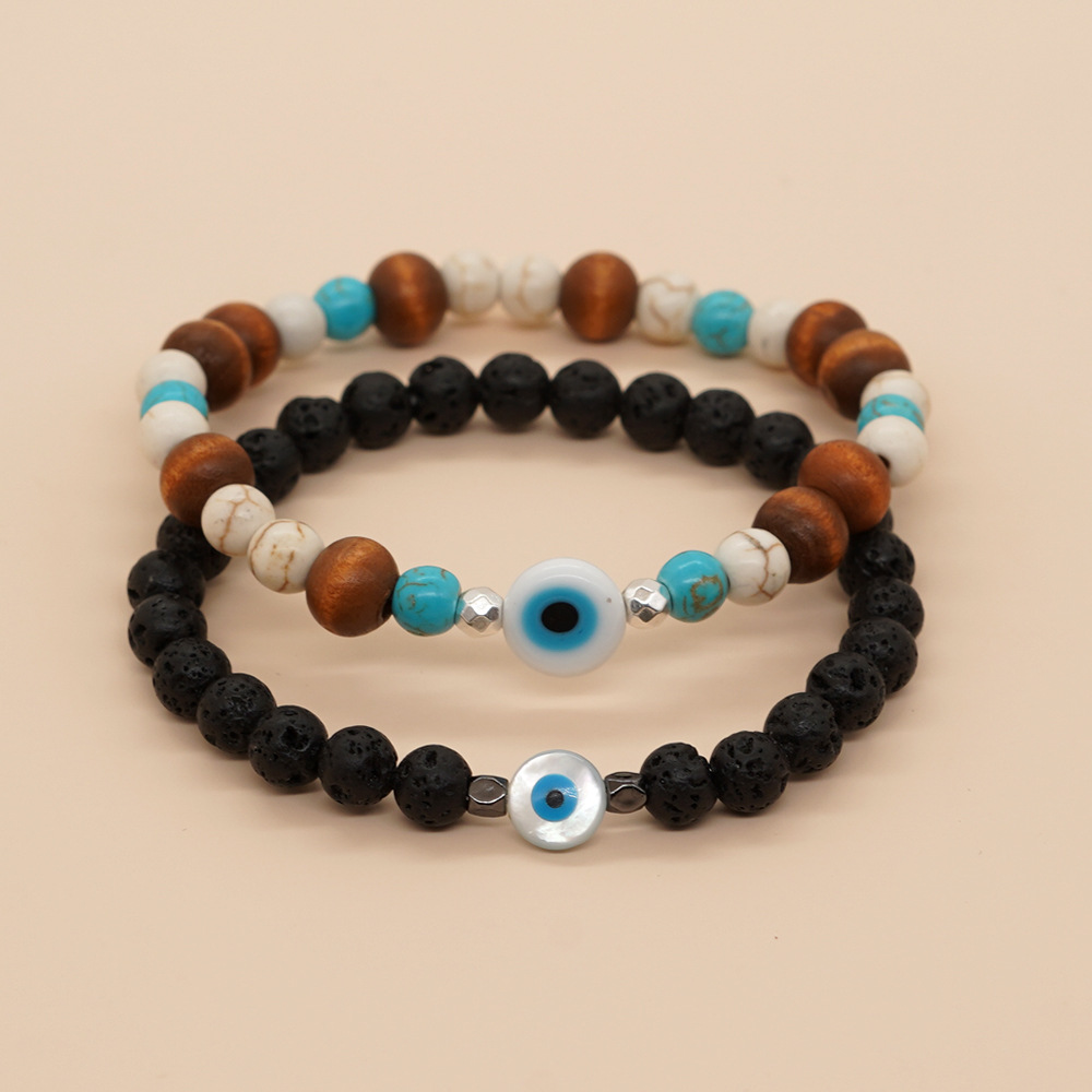 Simple Style Classic Style Geometric Glass Shell Beaded Men's Bracelets display picture 1