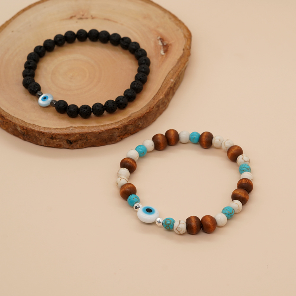 Simple Style Classic Style Geometric Glass Shell Beaded Men's Bracelets display picture 2