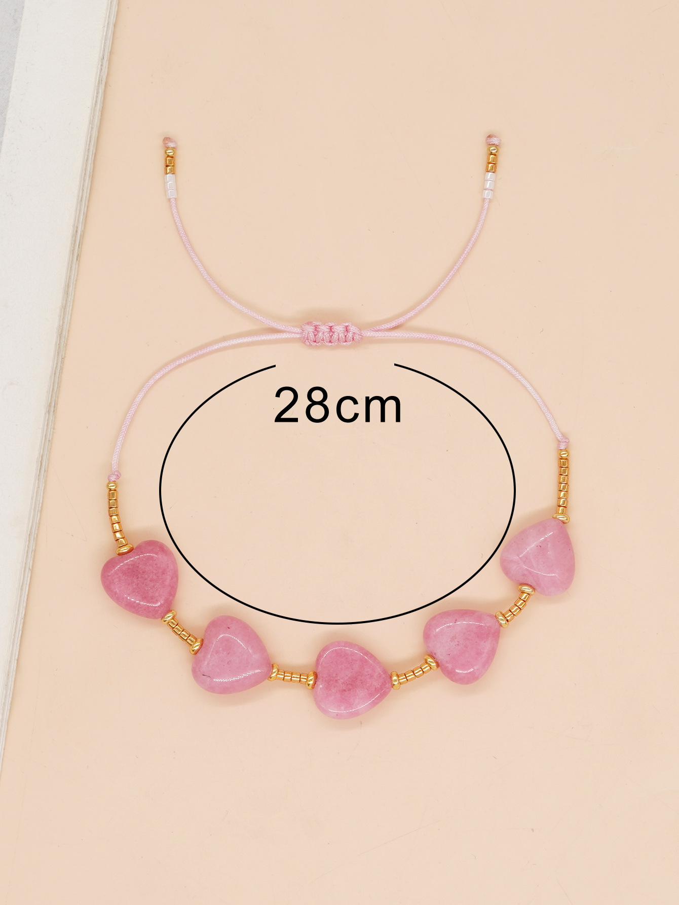 Fairy Style Heart Shape Artificial Gemstones Alloy Rope Women's Drawstring Bracelets display picture 5