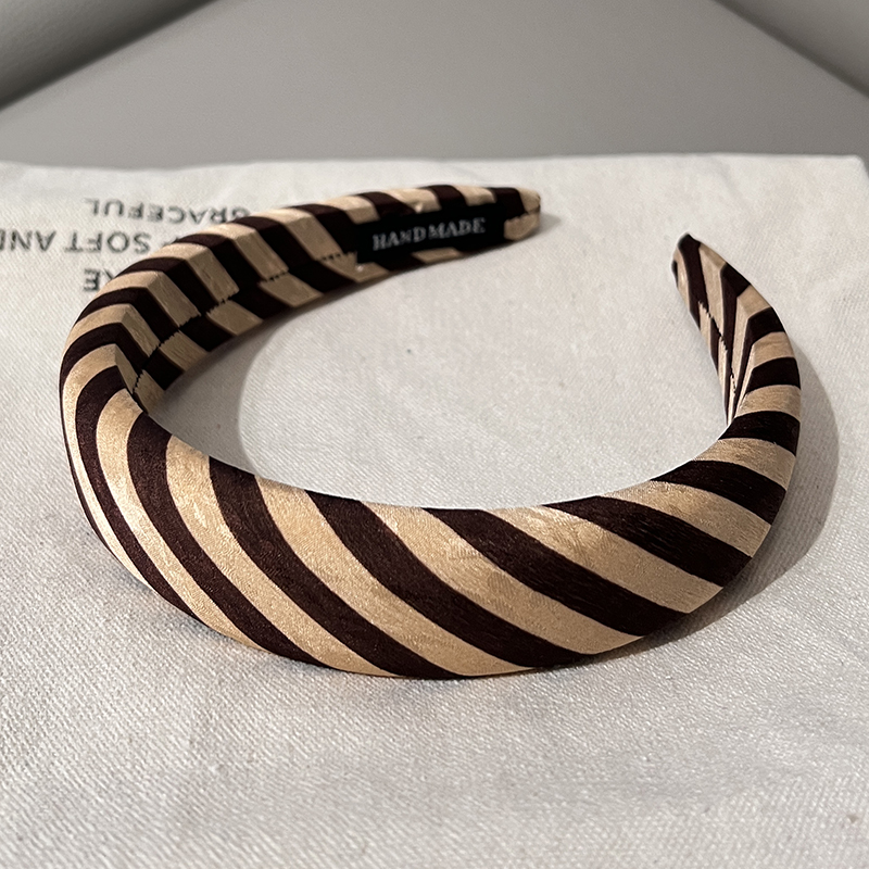 Women's Elegant Modern Style Stripe Knot Cloth Metal Printing Hair Band display picture 8