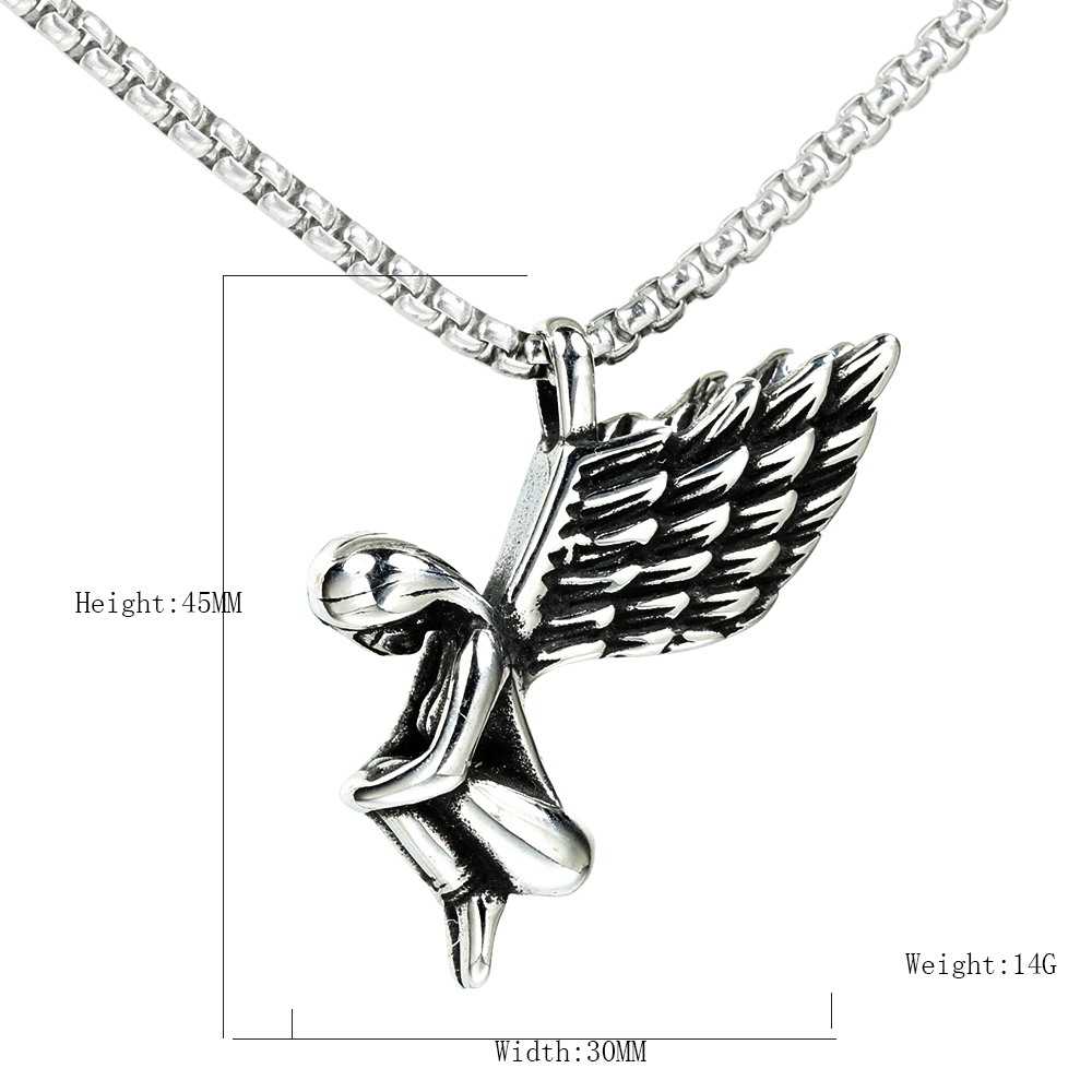 1 Piece 304 Stainless Steel Titanium Steel None 18K Gold Plated Angel Wings Pendant display picture 1