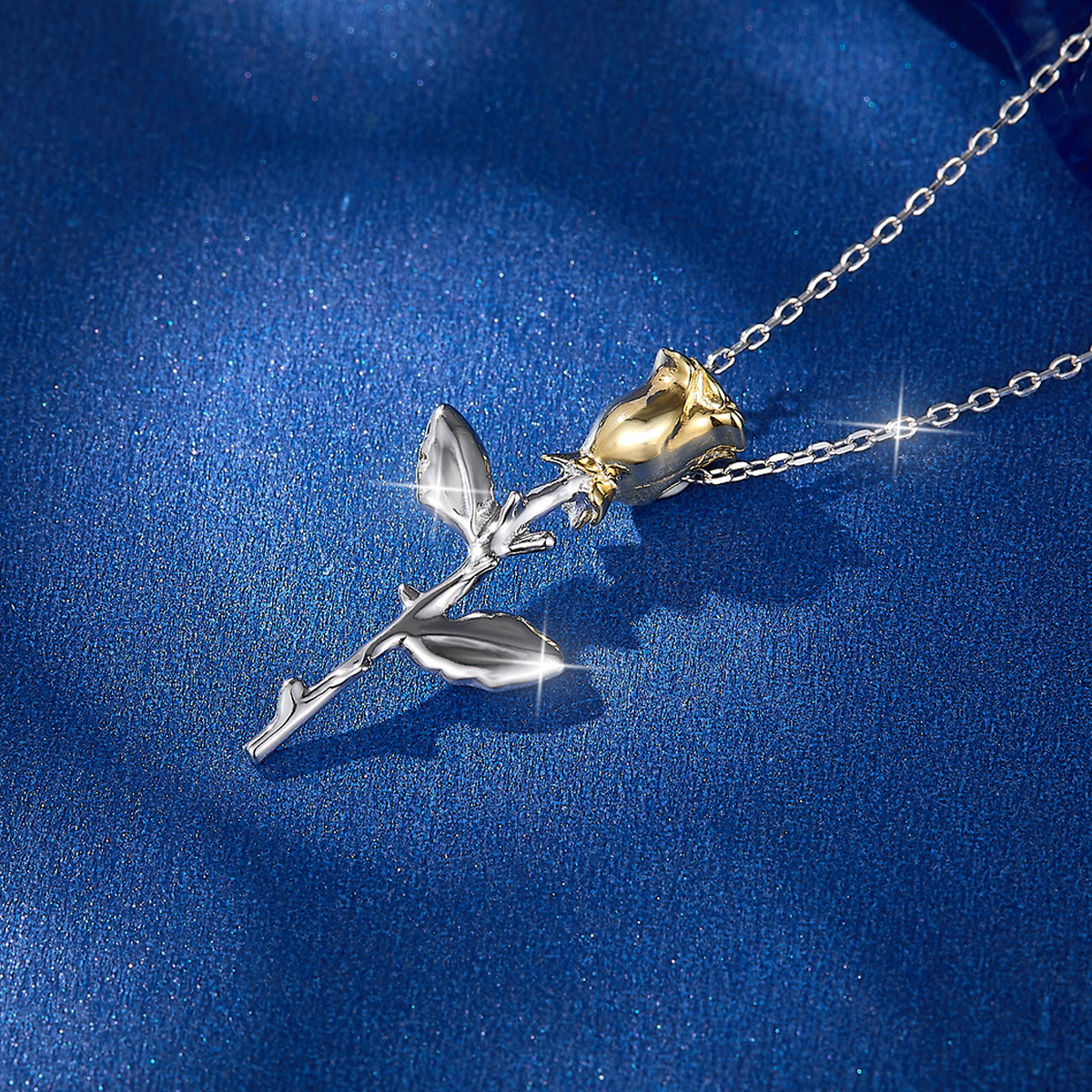 Sterling Silber Weißgold Plattiert Vergoldet Elegant Luxuriös Überzug Blume Halskette Mit Anhänger display picture 3
