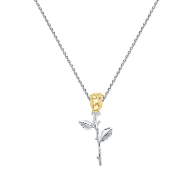 Sterling Silber Weißgold Plattiert Vergoldet Elegant Luxuriös Überzug Blume Halskette Mit Anhänger display picture 6