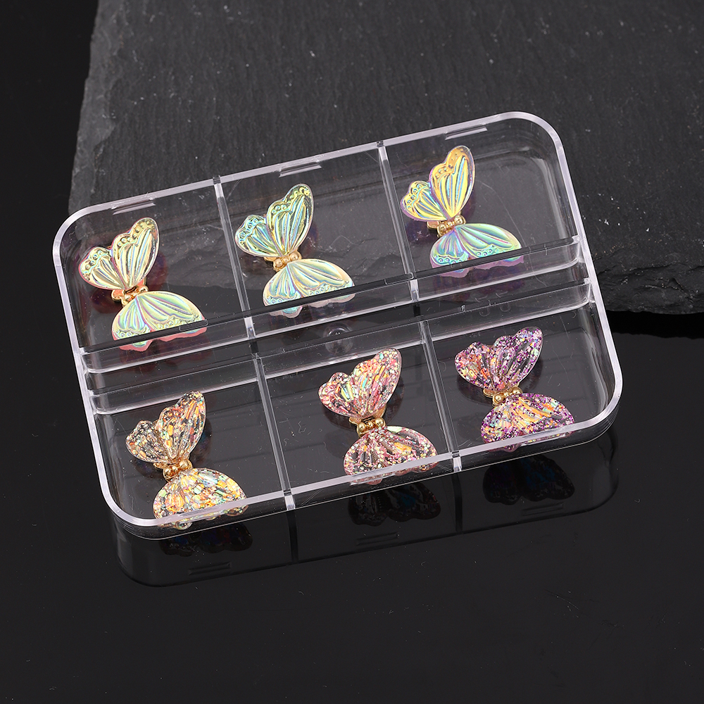 Prinzessin Süß Schmetterling Bogenknoten Zinklegierung Nagel Accessoires 6 Stück display picture 2