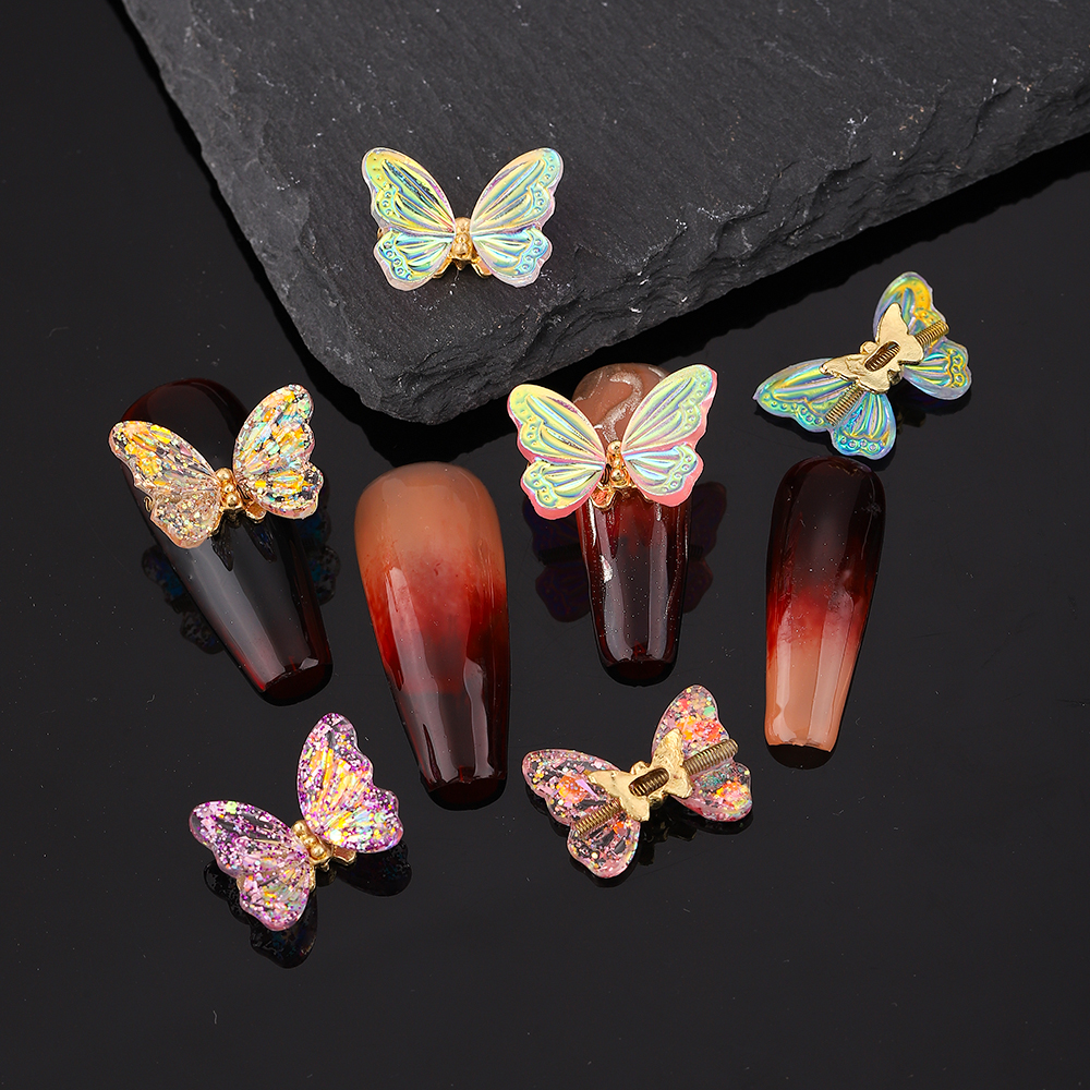 Princess Cute Butterfly Bow Knot Zinc Alloy Nail Decoration Accessories 6 Pieces display picture 3