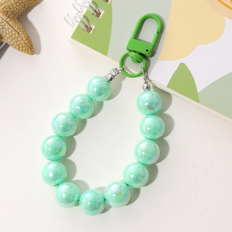 Sweet Solid Color Arylic Plating Bag Pendant Keychain display picture 8