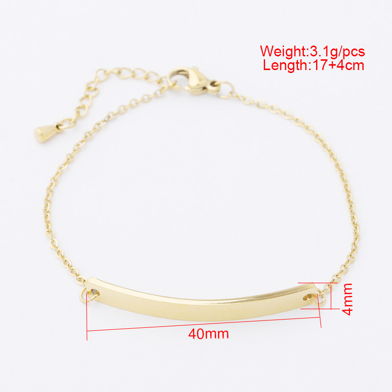 Titanium Steel 18K Gold Plated Simple Style Solid Color Bracelets display picture 1