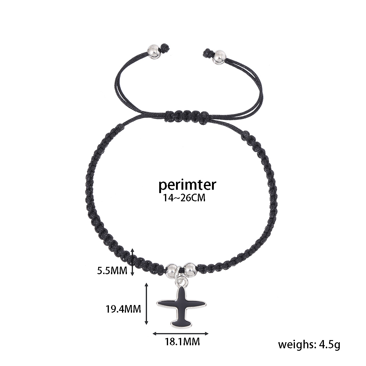 Lässig Süss Einfacher Stil Flugzeug Legierung Nylon Emaille Flechten Frau Armbänder display picture 1