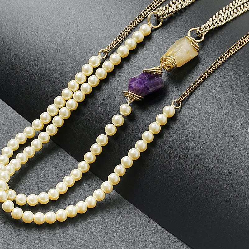 Einfacher Stil Klassischer Stil Einfarbig Kupfer Perlen Überzug Vergoldet Frau Pulloverkette display picture 3