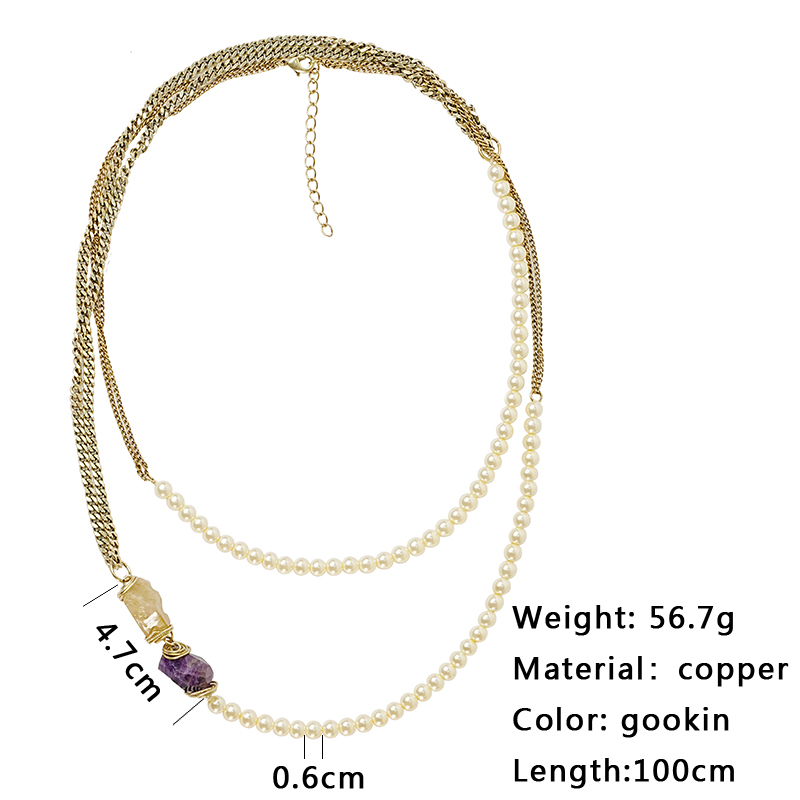 Simple Style Classic Style Solid Color Copper Beaded Plating Gold Plated Women's Sweater Chain display picture 6