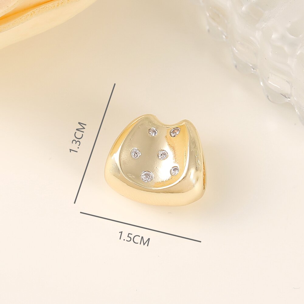 1 Piece 15*13mm 8.5*4.5mm Copper Zircon 18K Gold Plated Irregular Polished Beads display picture 2