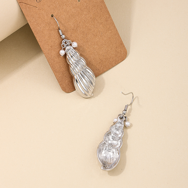 1 Piece Casual Beach Shell Pearl Alloy Drop Earrings display picture 4