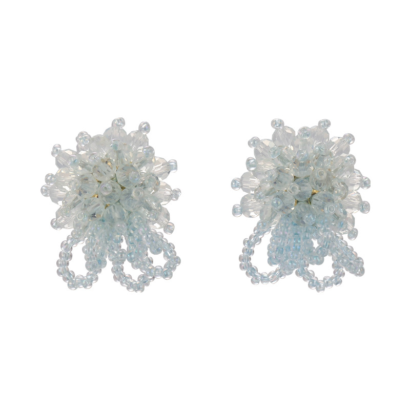 1 Pair Simple Style Classic Style Artistic Fireworks Beaded Plastic Ear Studs display picture 9
