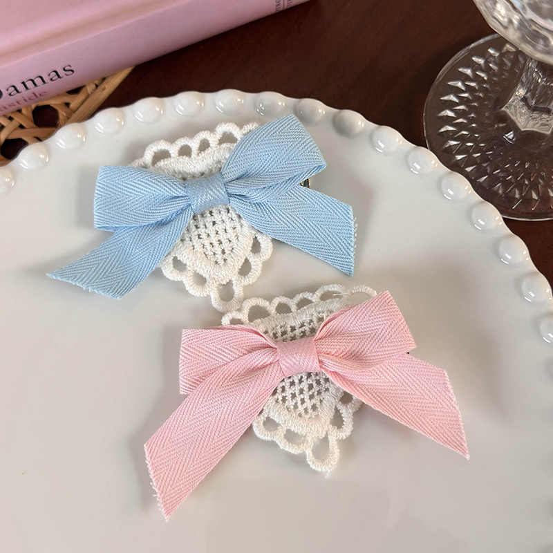 Women's Cute Romantic Bow Knot Cloth Lace Hair Clip display picture 2
