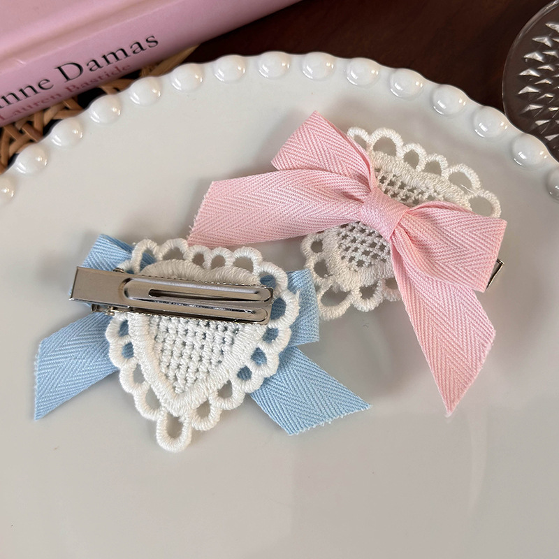 Women's Cute Romantic Bow Knot Cloth Lace Hair Clip display picture 4