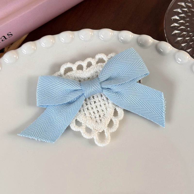 Women's Cute Romantic Bow Knot Cloth Lace Hair Clip display picture 7